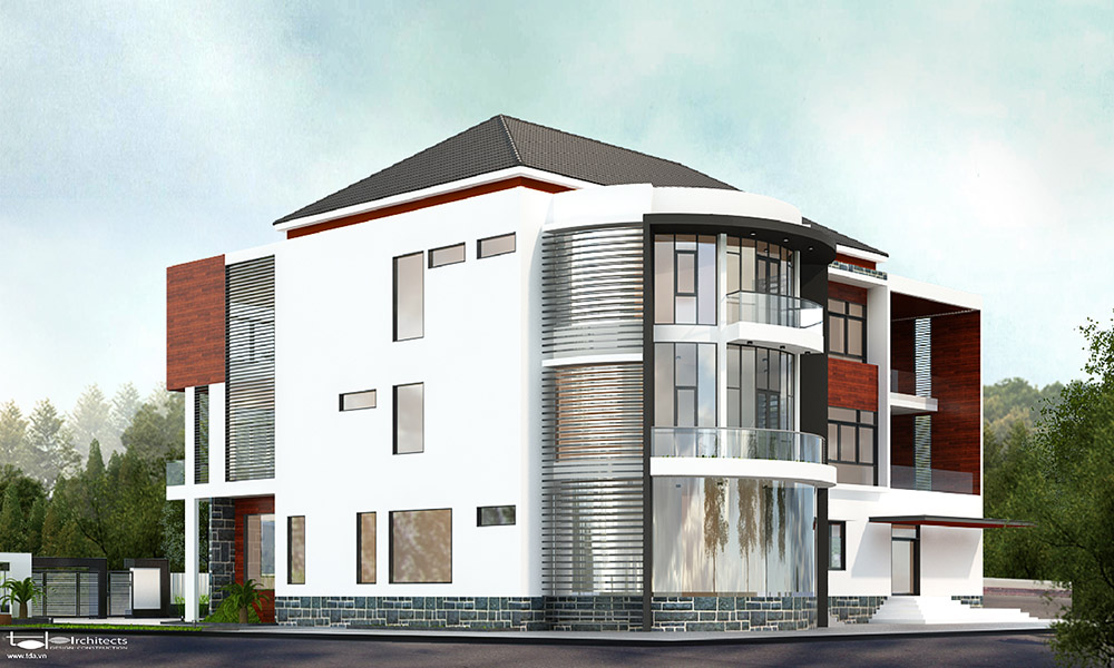 Thiết kế biệt thự vườn 3 tầng diện tích 1000m2 - Phối cảnh thiết kế 5