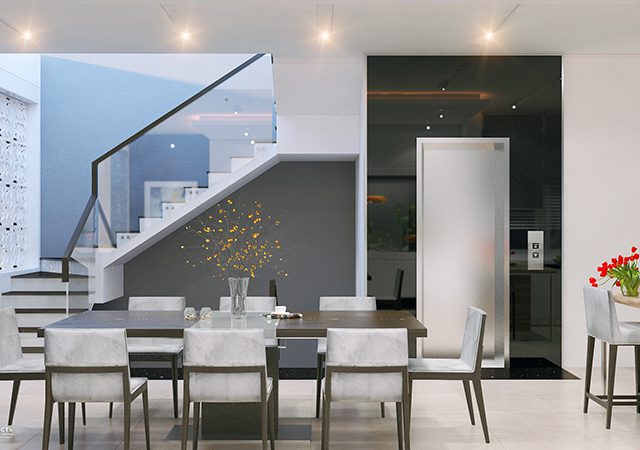 Thiết kế nhà phố hiện đại diện tích 15x7m - Phối cảnh thiết kế 3