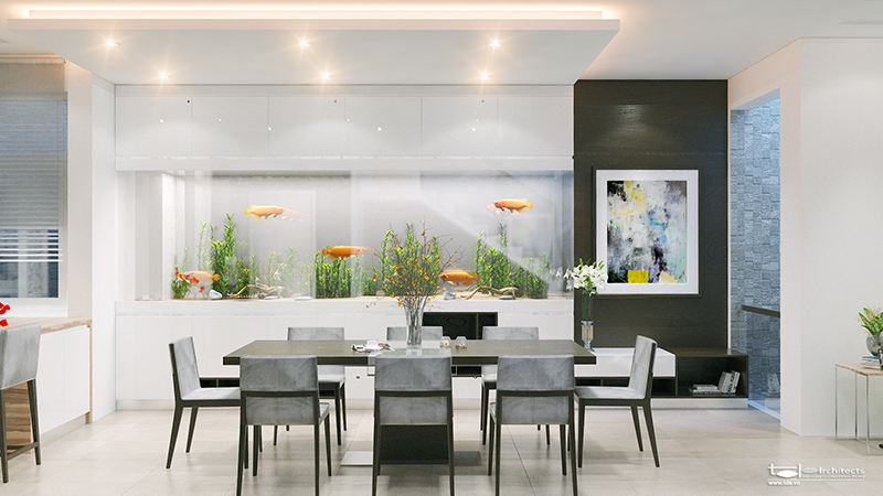 Thiết kế nhà phố hiện đại diện tích 15x7m - Phối cảnh thiết kế 5