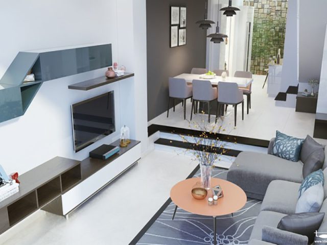 Thiết kế nhà phố hiện đại diện tích 4x15m - Phối cảnh thiết kế 4