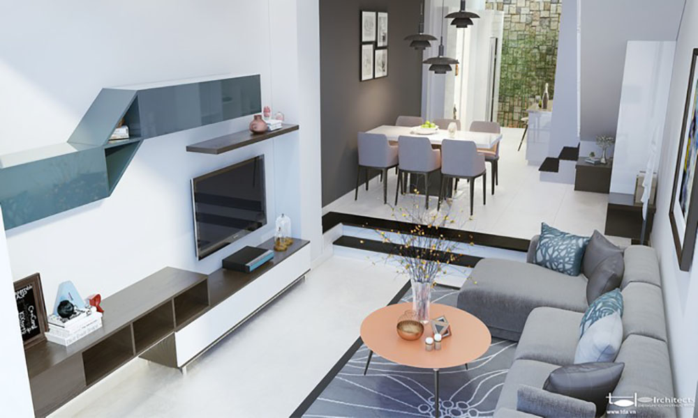 Thiết kế nhà phố hiện đại diện tích 4x15m - Phối cảnh thiết kế 4
