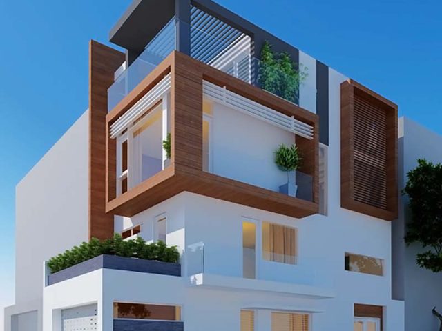 Thiết kế nhà phố 2 mặt tiền 5x10m - Phối cảnh thiết kế 2
