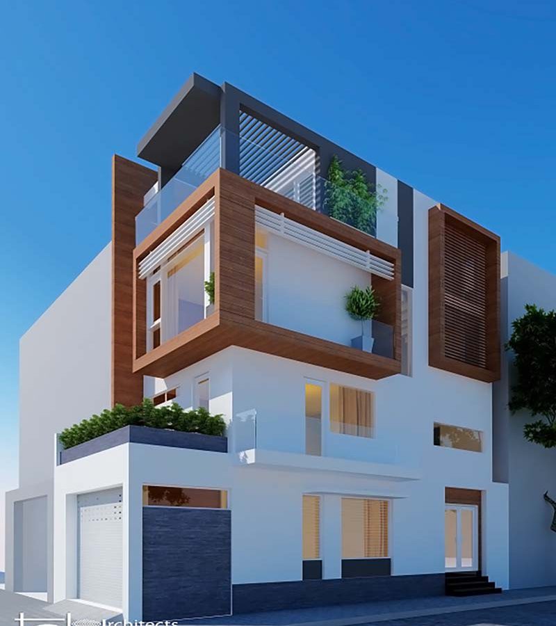 Thiết kế nhà phố 2 mặt tiền 5x10m - Phối cảnh thiết kế 2