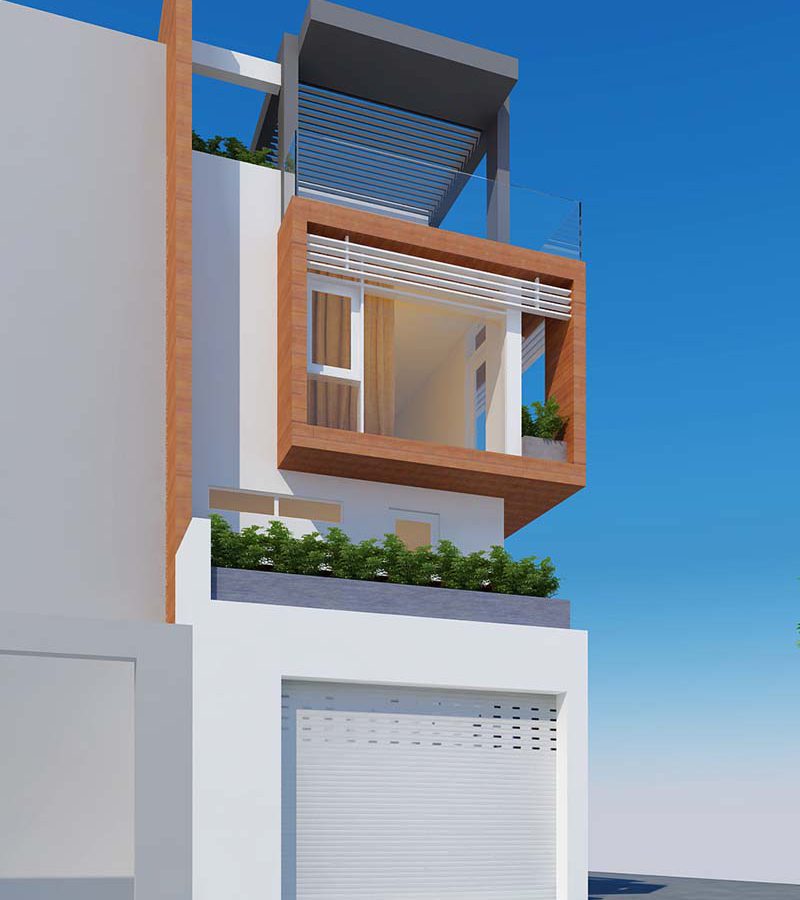 Thiết kế nhà phố 2 mặt tiền 5x10m - Phối cảnh thiết kế 3