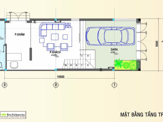 Thiết kế nhà phố 2 mặt tiền 5x10m - Phối cảnh thiết kế 4