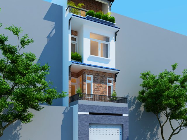 Thiết kế nhà phố diện tích nhỏ 4x12m - Phối cảnh thiết kế 2