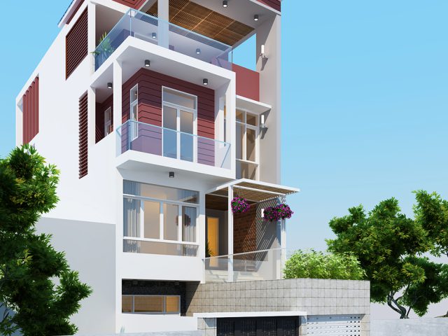 Thiết kế nhà phố 6x18m với 4 phòng ngủ - Phối cảnh thiết kế 2