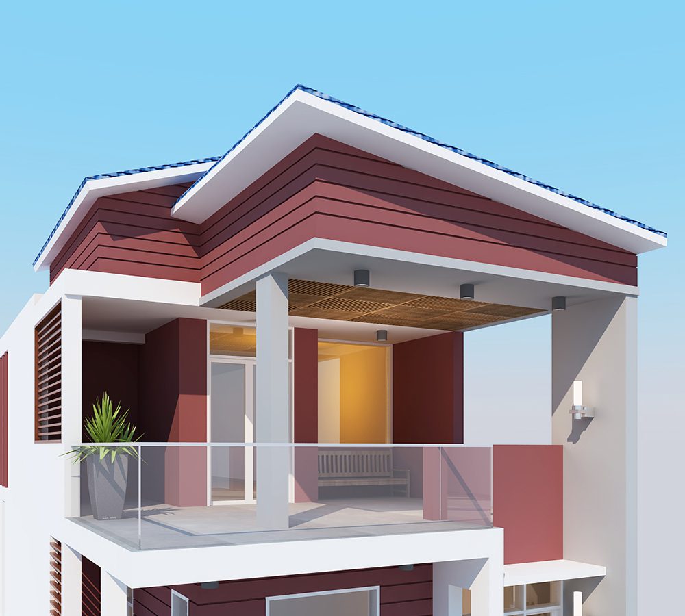 Thiết kế nhà phố 6x18m với 4 phòng ngủ - Phối cảnh thiết kế 5