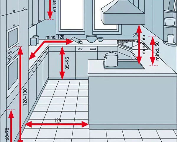 Kích thước tủ bếp tiêu chuẩn cho phụ nữ Việt