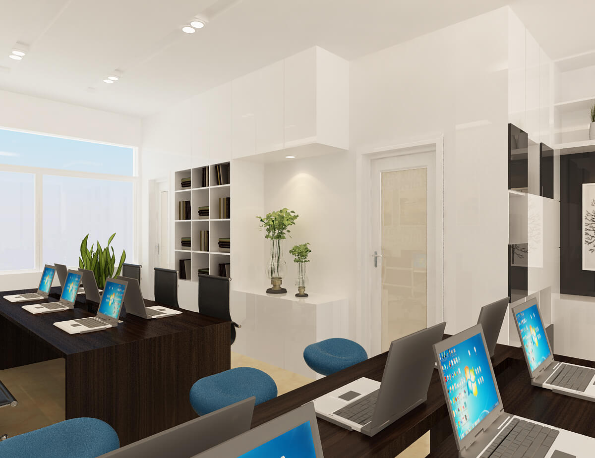 Thiết kế văn phòng công ty Kim Đạt 5,8×14m 5 tầng - khu làm việc nhân viên