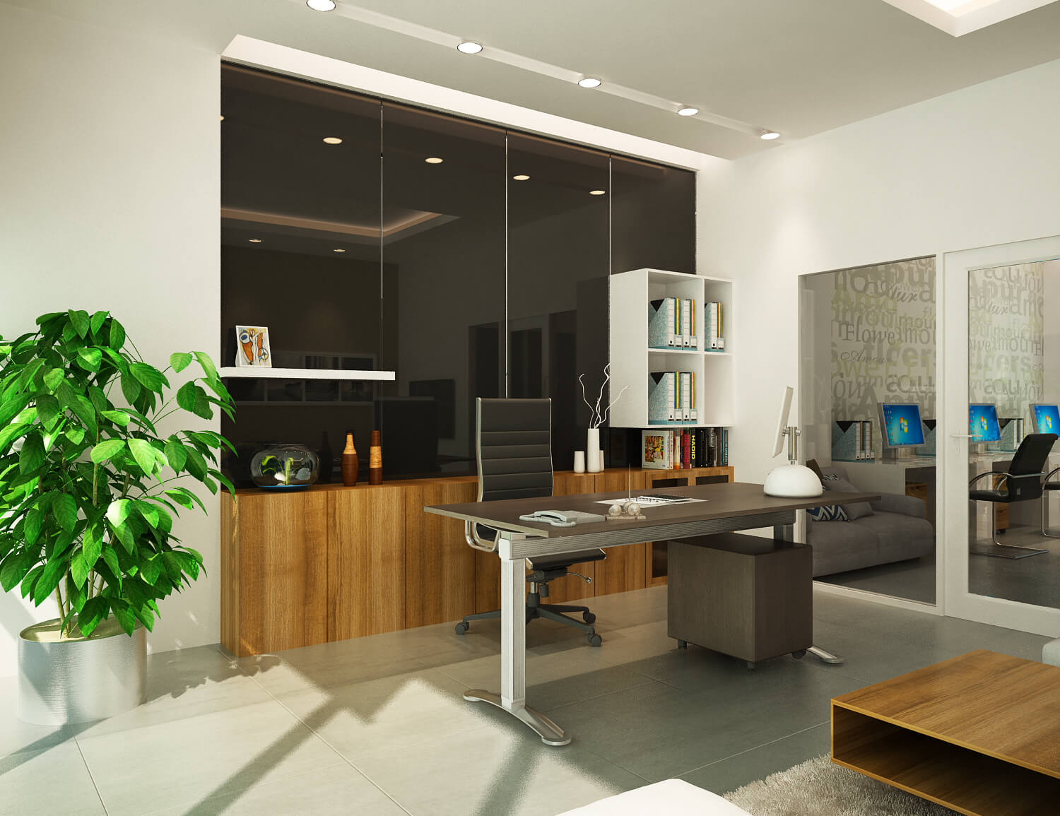 Thiết kế văn phòng công ty Kim Đạt 5,8×14m 5 tầng - phòng giám đốc